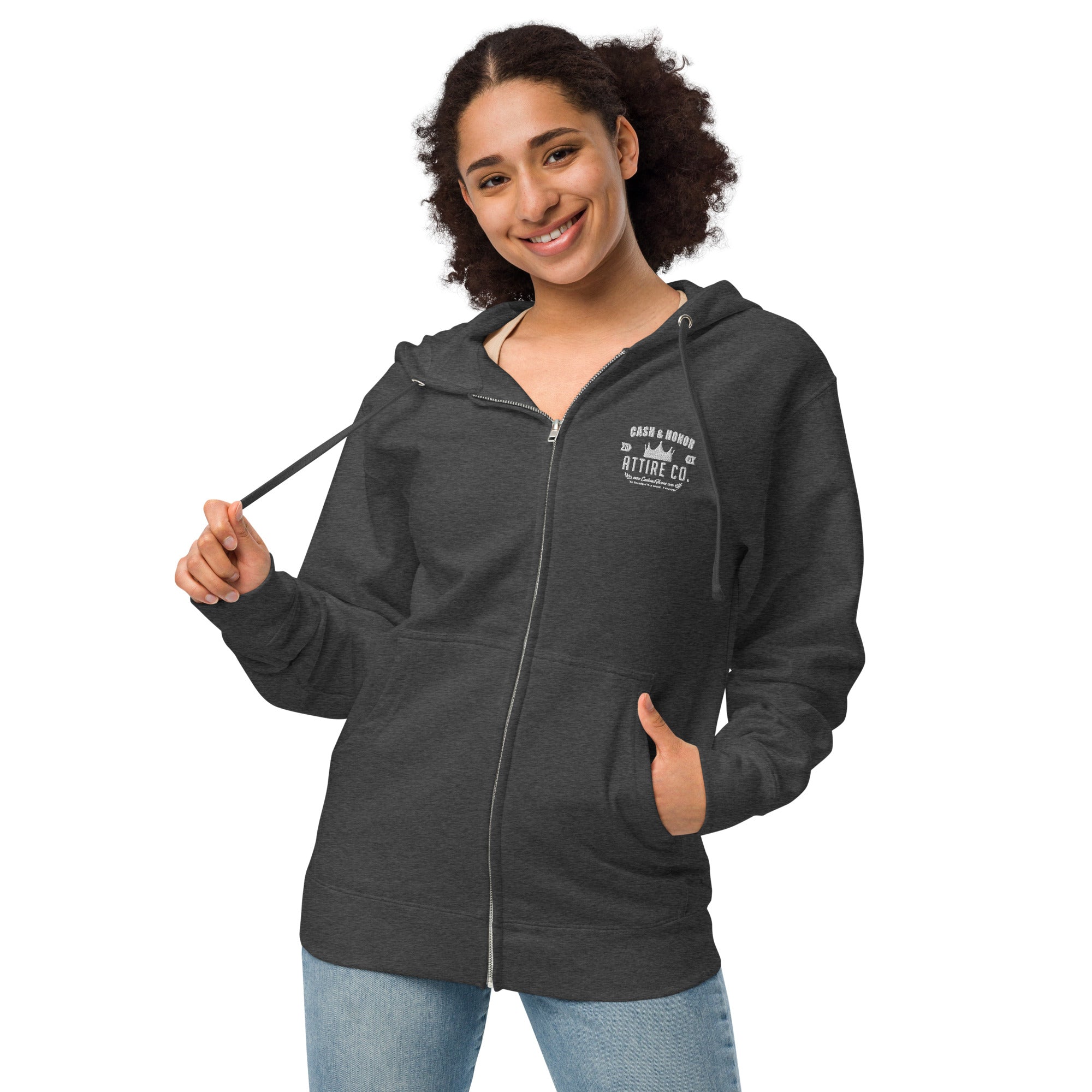 Logo Unisex fleece zip up hoodie