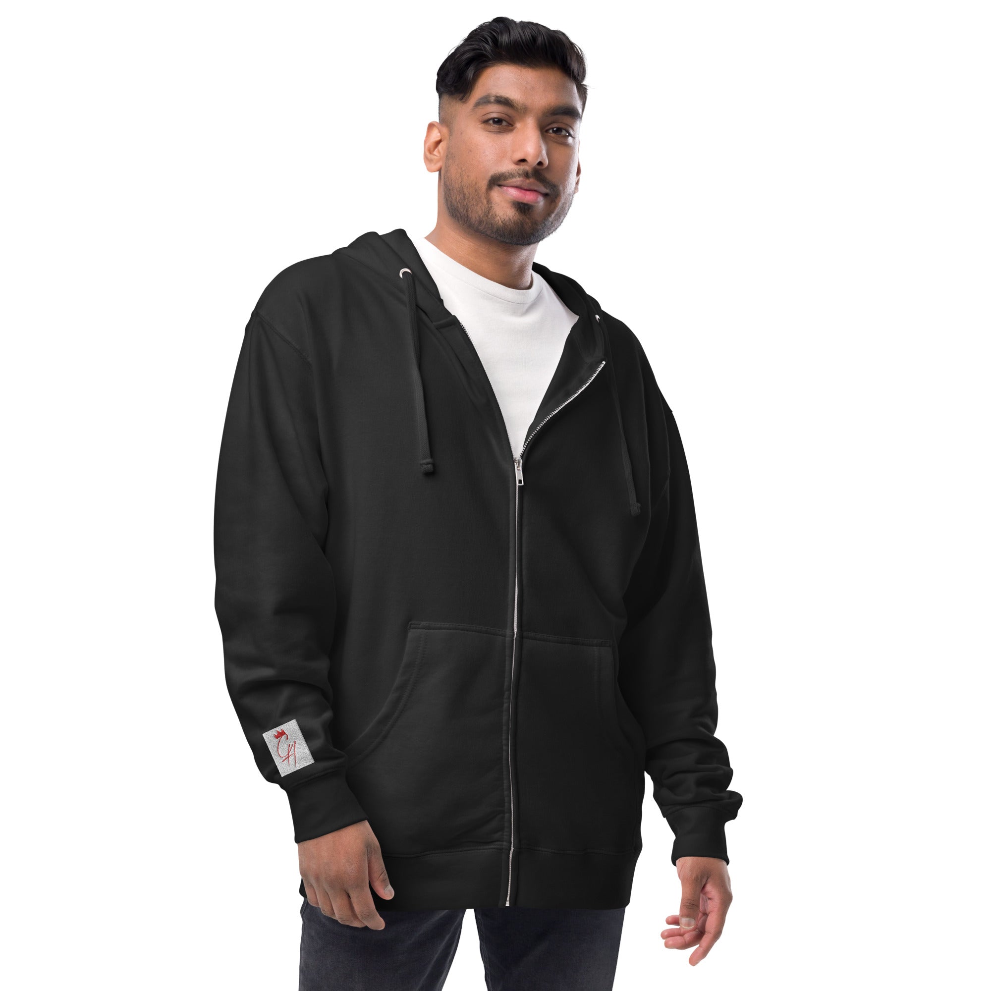 Logo Unisex fleece zip up hoodie