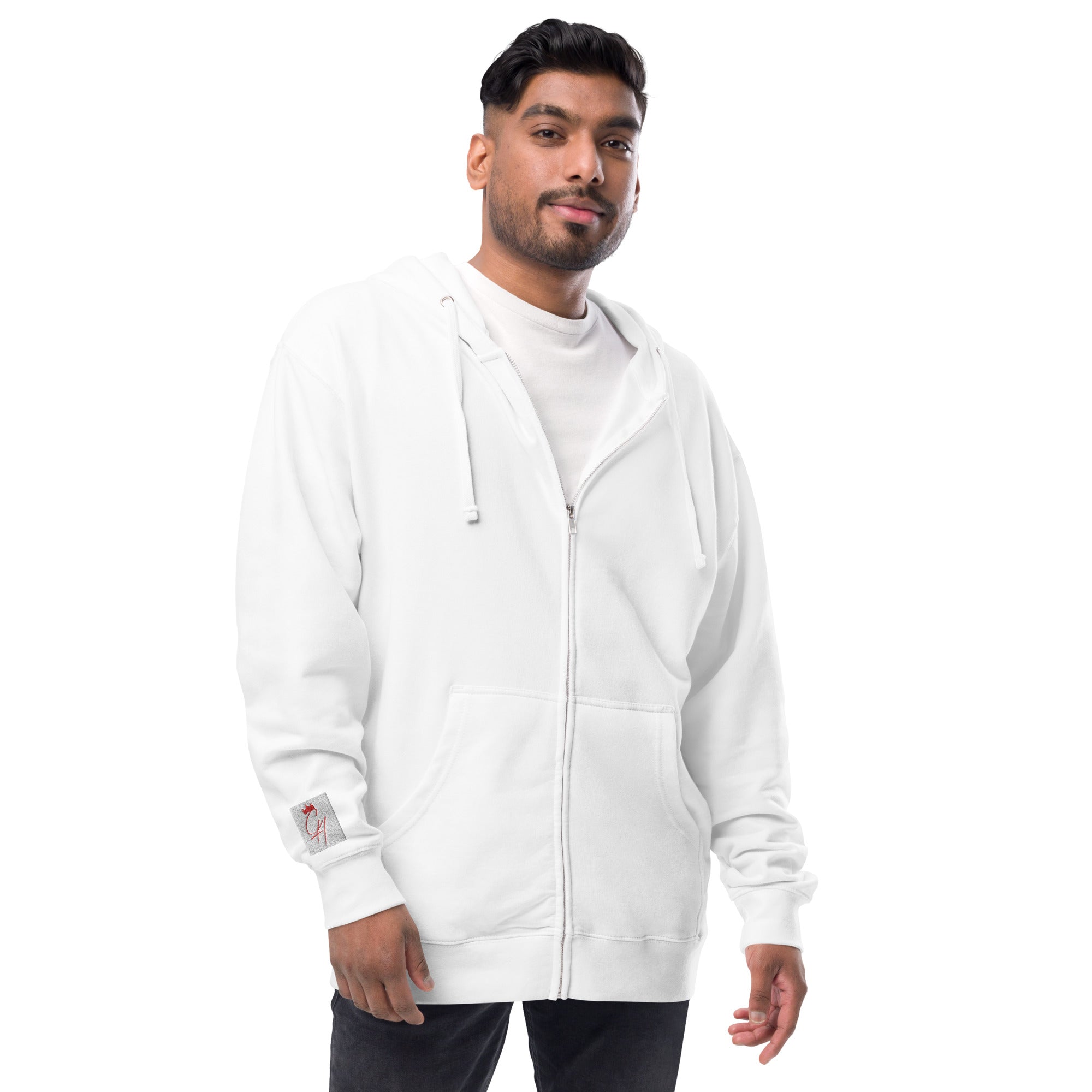 Logo Unisex fleece zip up hoodie